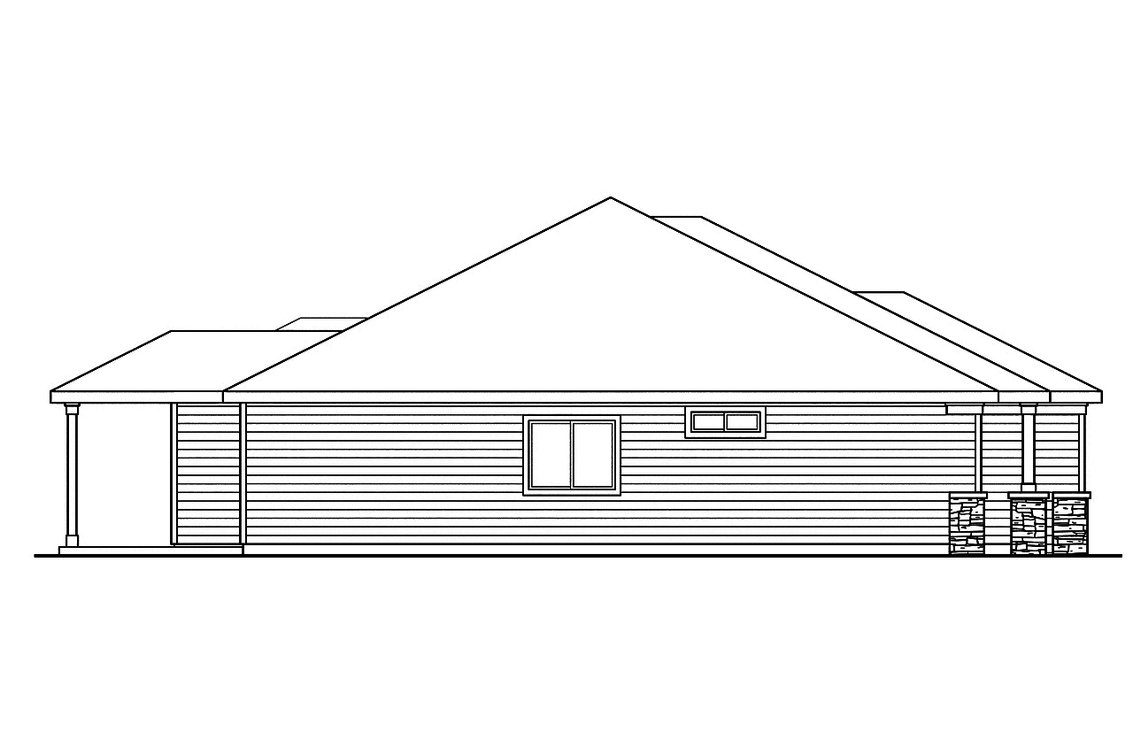 Home Plan Left Elevation of this 3-Bedroom,1864 Sq Ft Plan -108-1754