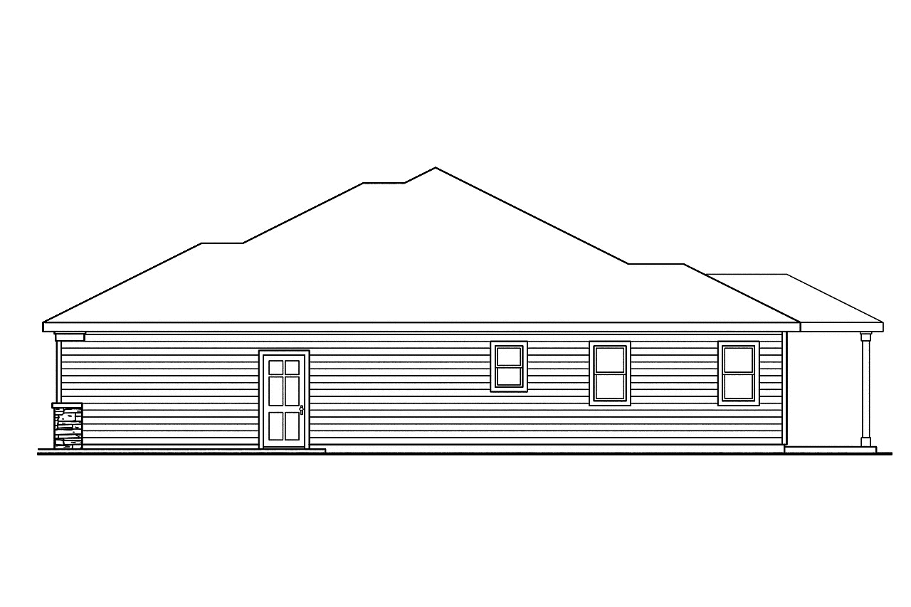 Home Plan Right Elevation of this 3-Bedroom,1864 Sq Ft Plan -108-1754