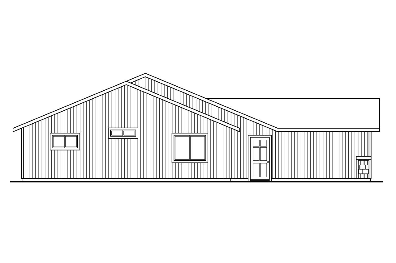 Home Plan Left Elevation of this 4-Bedroom,1605 Sq Ft Plan -108-1755