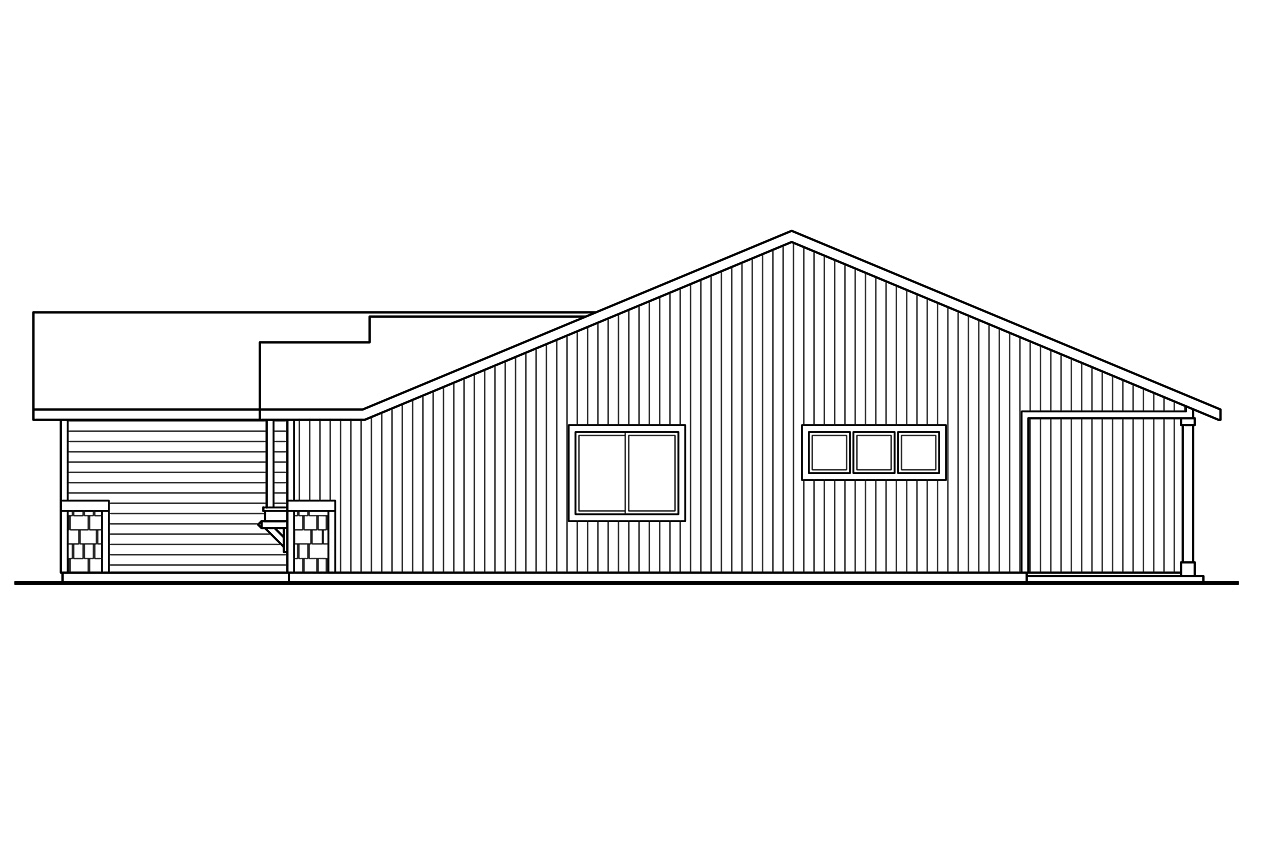 Home Plan Right Elevation of this 4-Bedroom,1605 Sq Ft Plan -108-1755