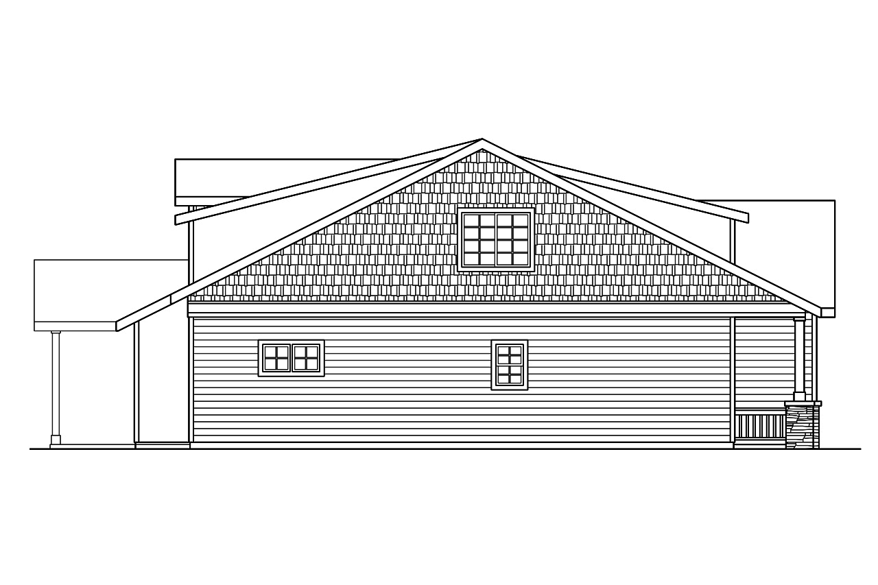 Home Plan Left Elevation of this 3-Bedroom,2051 Sq Ft Plan -108-1756