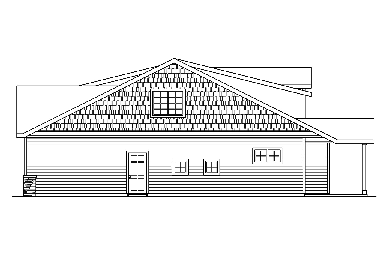 Home Plan Right Elevation of this 3-Bedroom,2051 Sq Ft Plan -108-1756