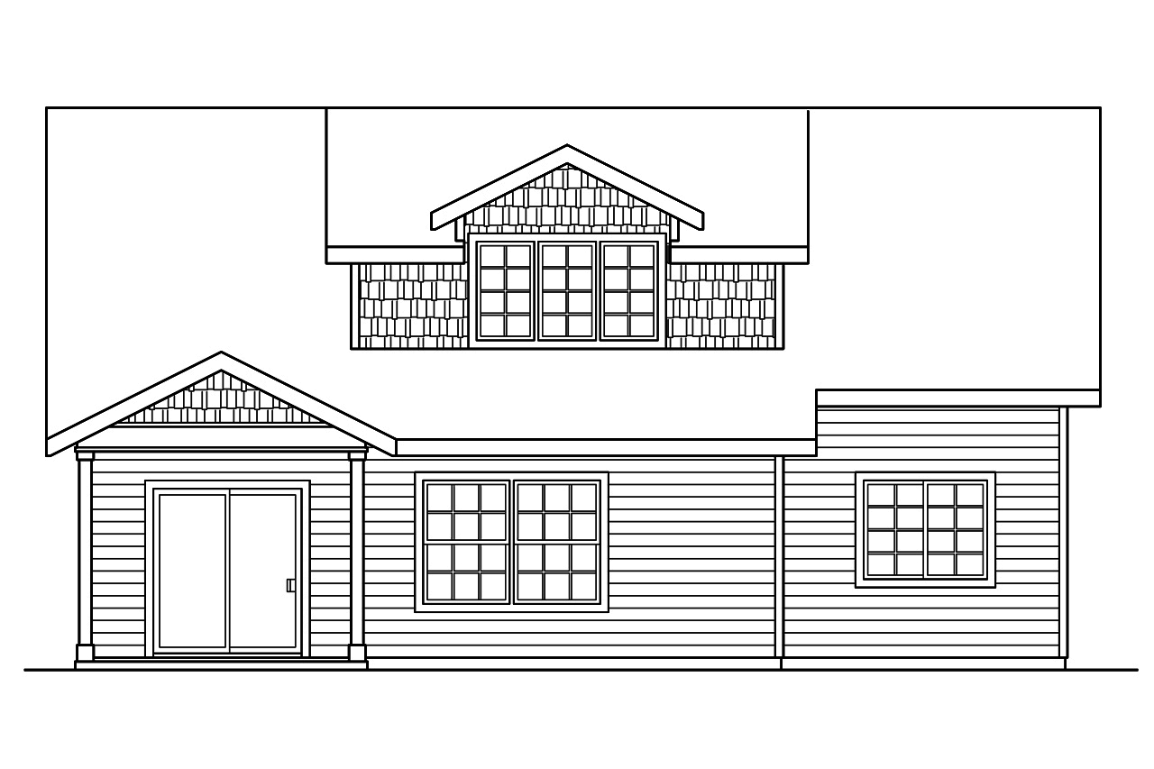Home Plan Rear Elevation of this 3-Bedroom,2051 Sq Ft Plan -108-1756