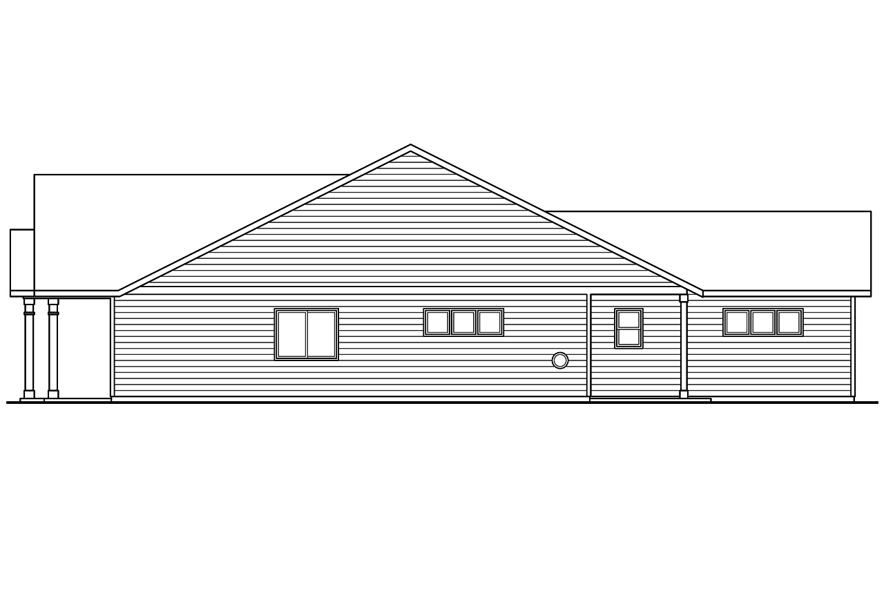 Home Plan Right Elevation of this 3-Bedroom,1603 Sq Ft Plan -108-1757