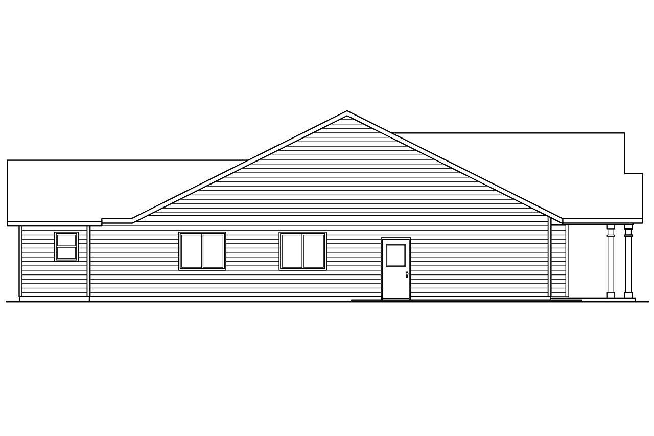 Home Plan Left Elevation of this 3-Bedroom,1603 Sq Ft Plan -108-1757