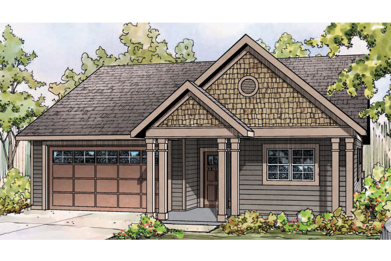 Front elevation of Cottage home (ThePlanCollection: House Plan #108-1757)