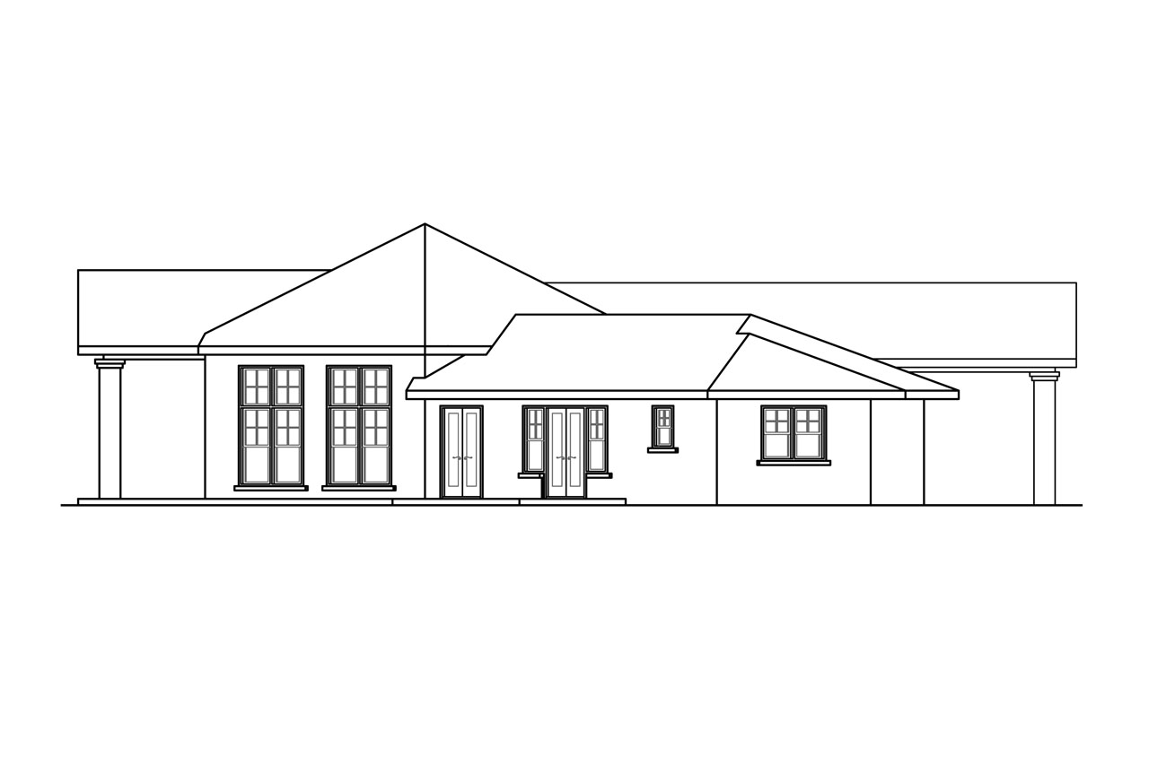 Home Plan Left Elevation of this 3-Bedroom,2893 Sq Ft Plan -108-1758