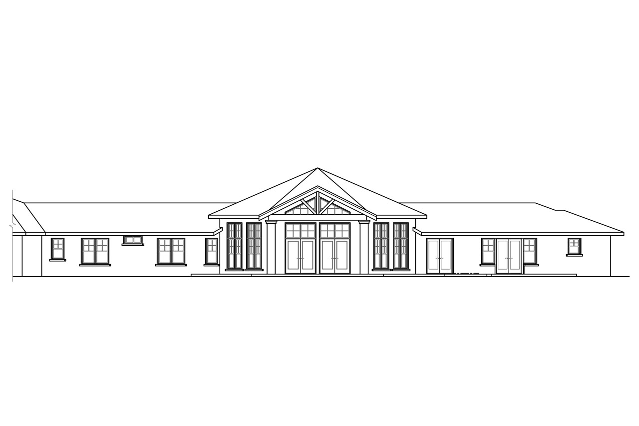 Home Plan Rear Elevation of this 3-Bedroom,2893 Sq Ft Plan -108-1758