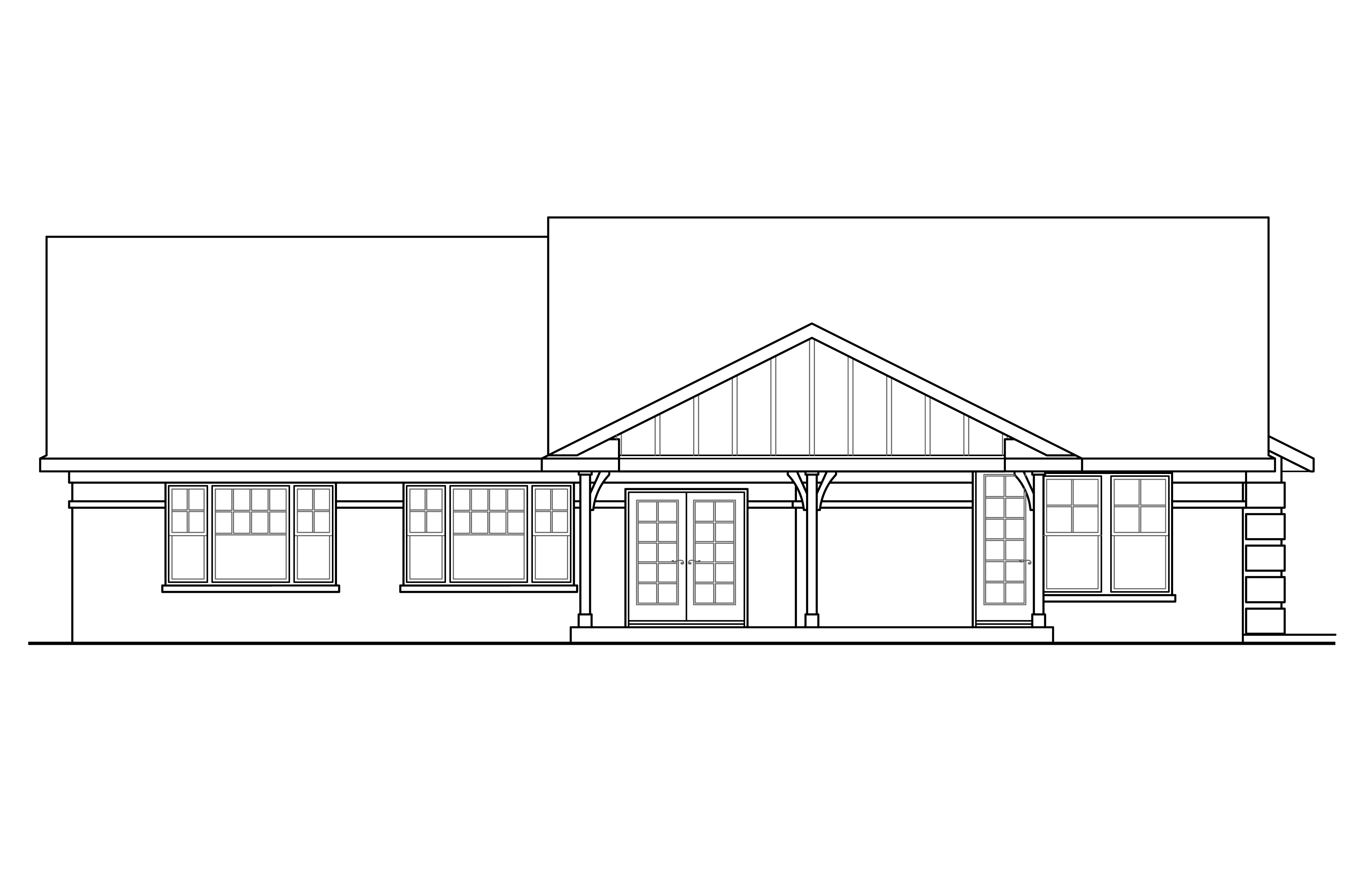 Home Plan Rear Elevation of this 3-Bedroom,2390 Sq Ft Plan -108-1760
