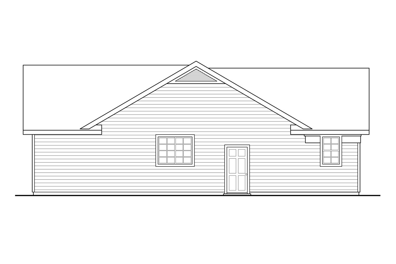 Home Plan Left Elevation of this 3-Bedroom,1298 Sq Ft Plan -108-1761