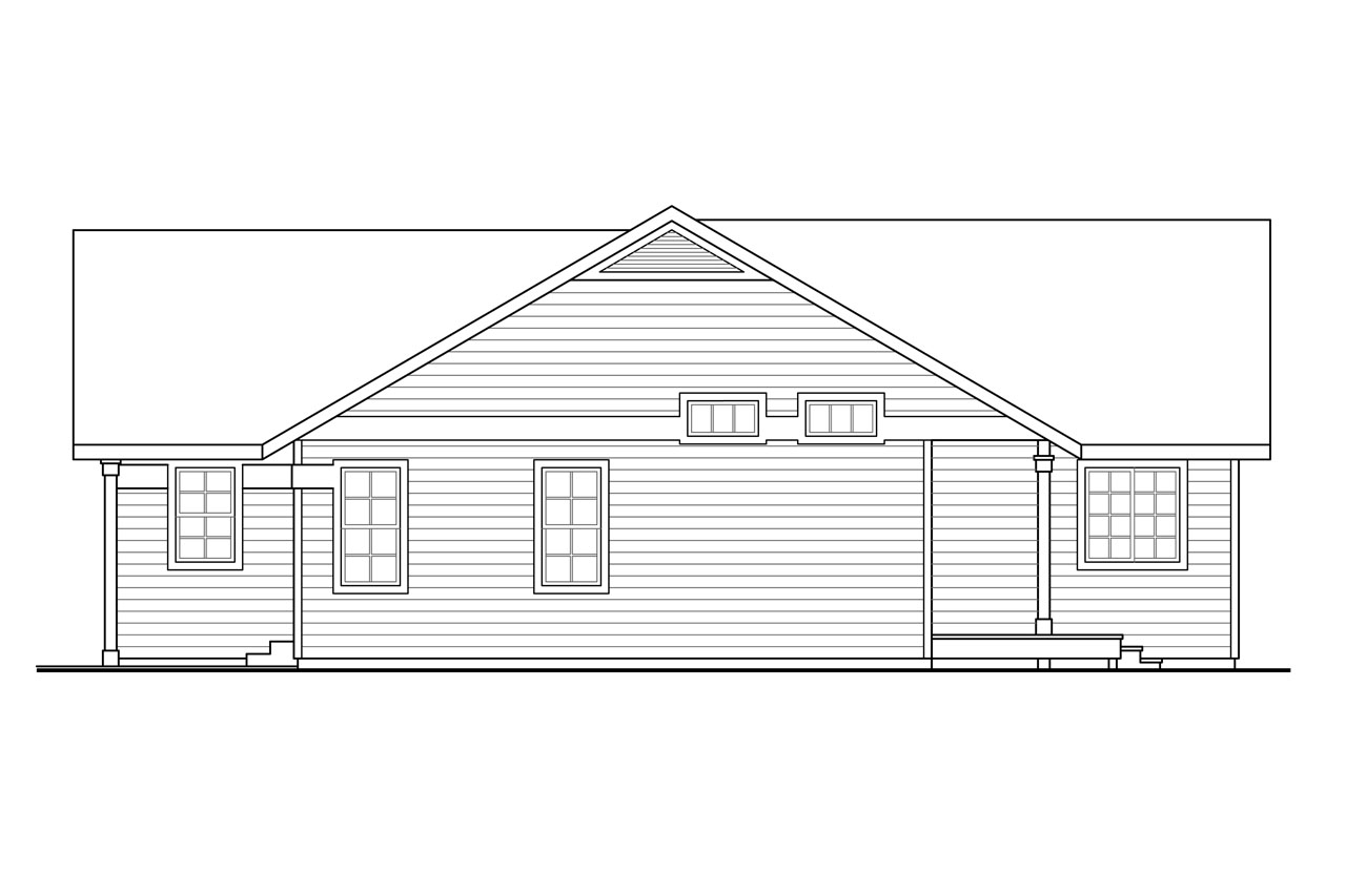 Home Plan Right Elevation of this 3-Bedroom,1298 Sq Ft Plan -108-1761