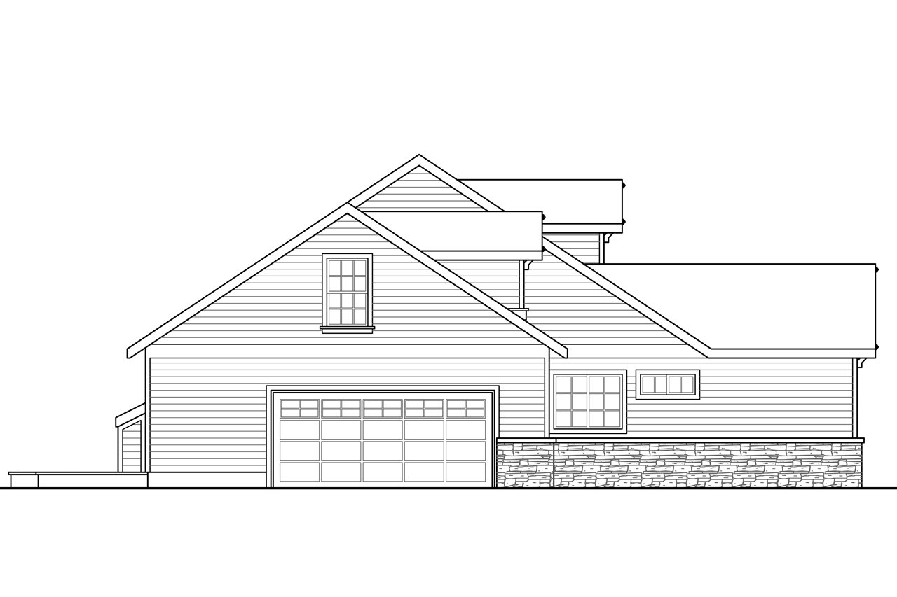 Home Plan Left Elevation of this 3-Bedroom,2132 Sq Ft Plan -108-1763