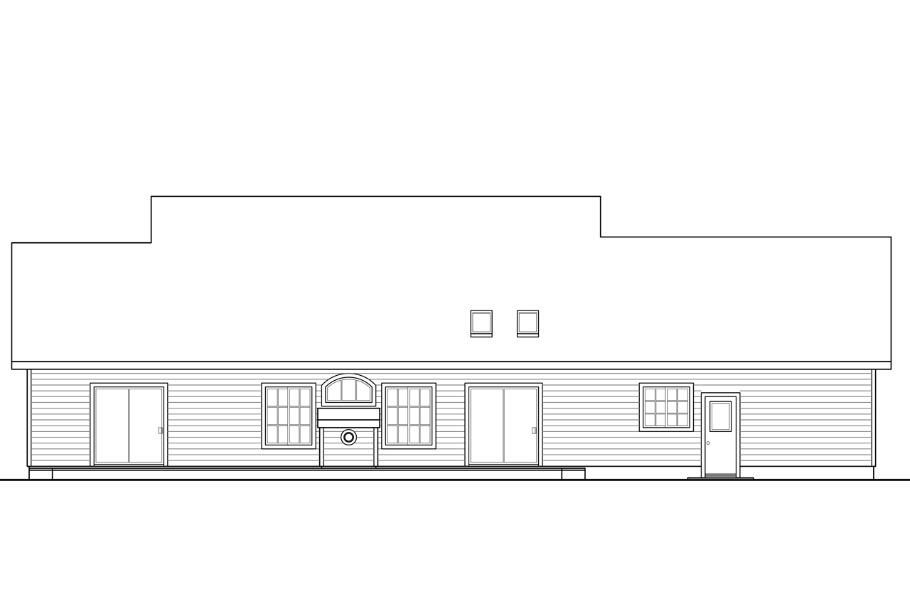 Home Plan Rear Elevation of this 3-Bedroom,2132 Sq Ft Plan -108-1763