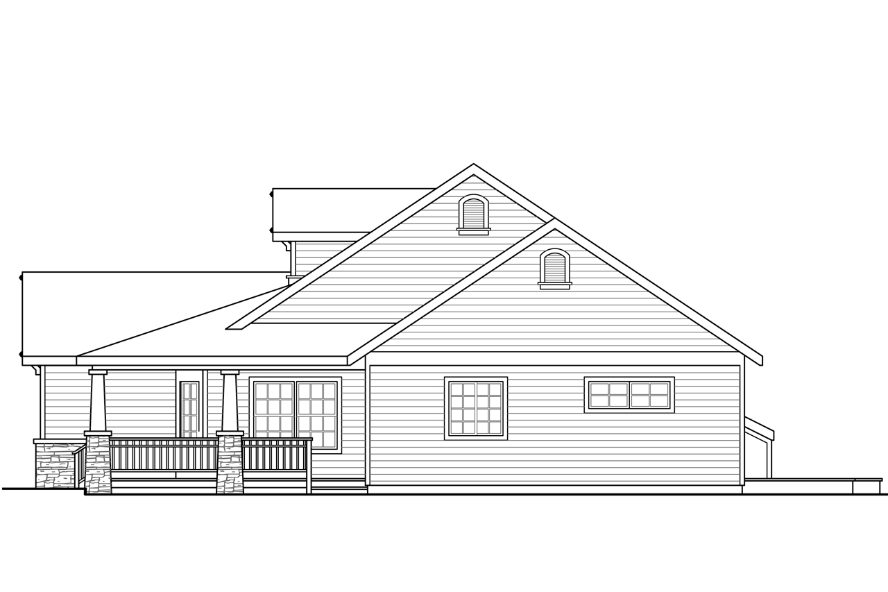 Home Plan Right Elevation of this 3-Bedroom,2132 Sq Ft Plan -108-1763