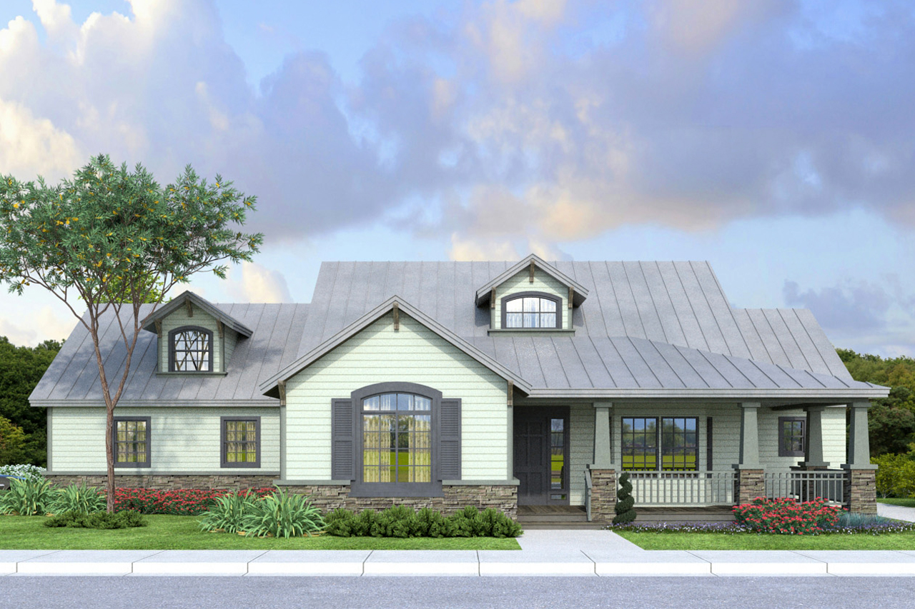Front elevation of Country home (ThePlanCollection: House Plan #108-1763)