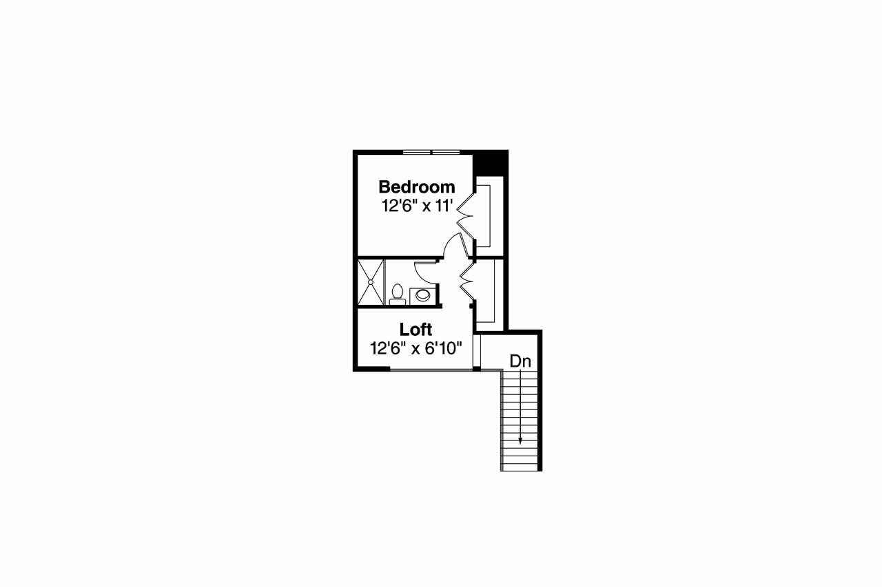 Floor Plan Second Story of Ranch Plan #108-1764