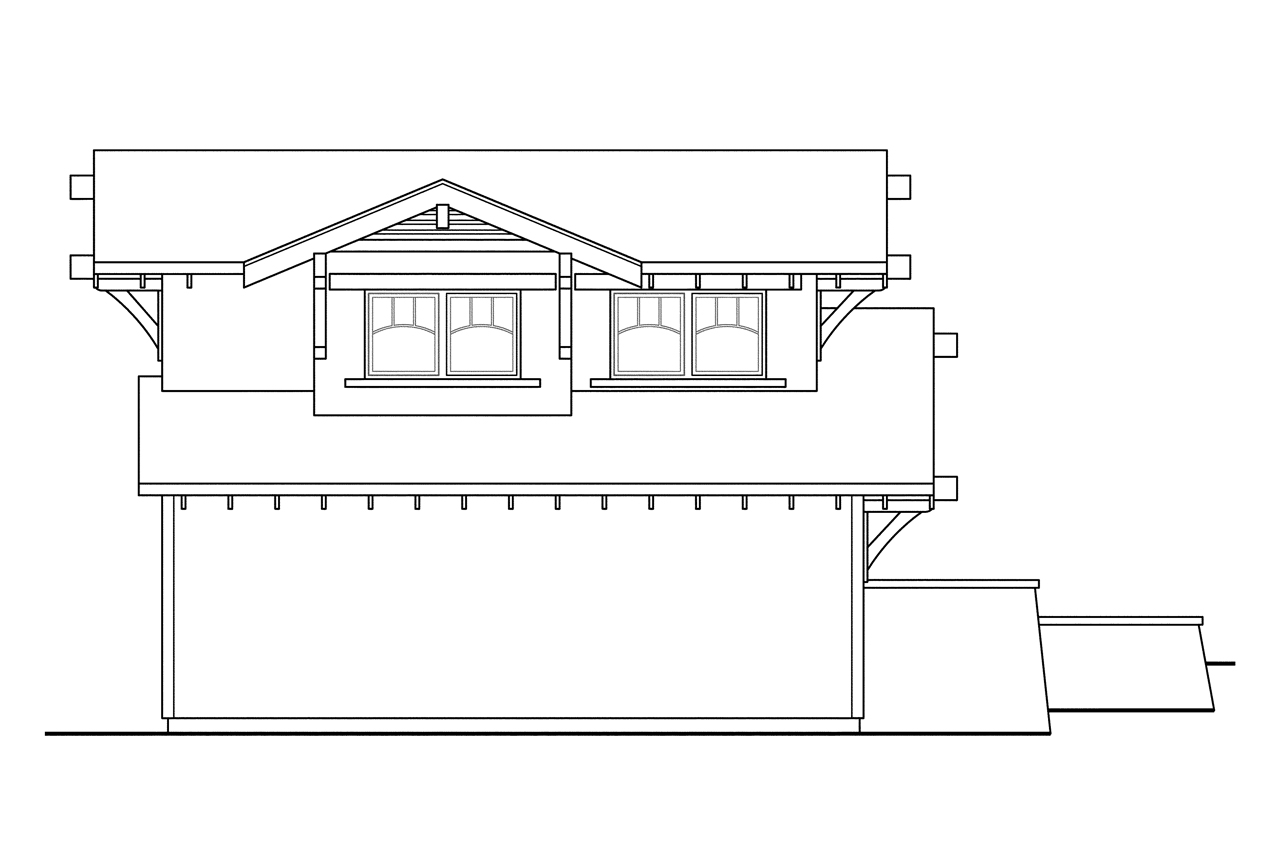 Home Plan Left Elevation of this 0-Bedroom,575 Sq Ft Plan -108-1766
