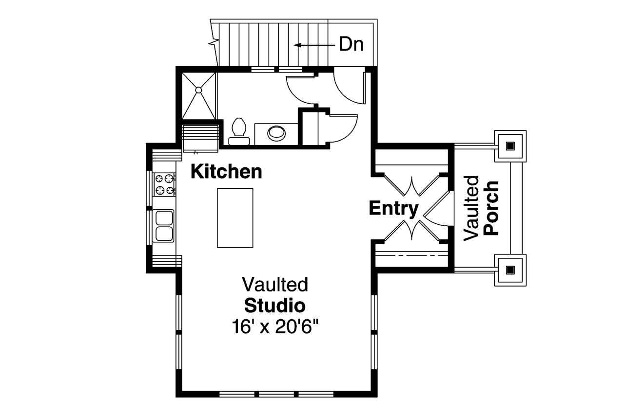 Floor Plan Second Story of Craftsman Plan #108-1766