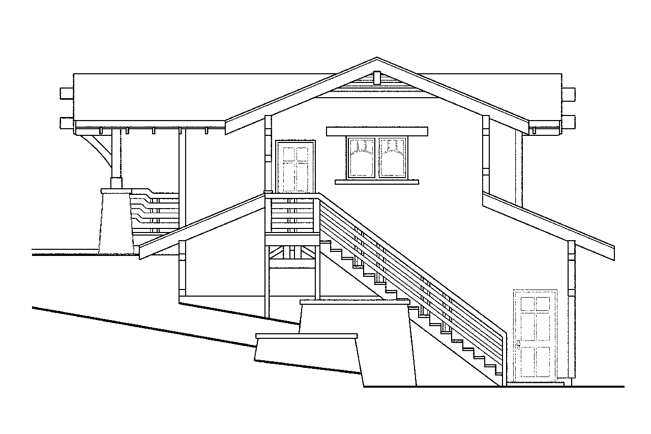 Home Plan Rear Elevation of this 0-Bedroom,575 Sq Ft Plan -108-1766
