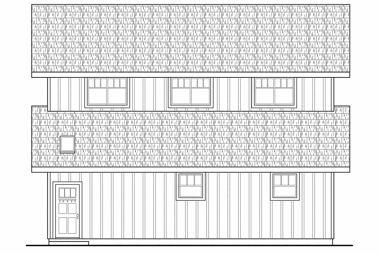 Home Plan Left Elevation of this 0-Bedroom,1018 Sq Ft Plan -108-1767