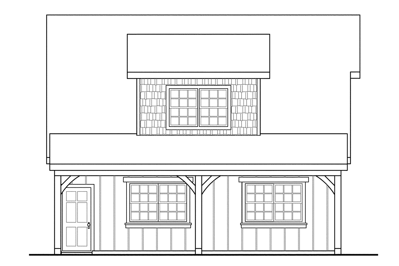Home Plan Left Elevation of this 0-Bedroom,594 Sq Ft Plan -108-1770