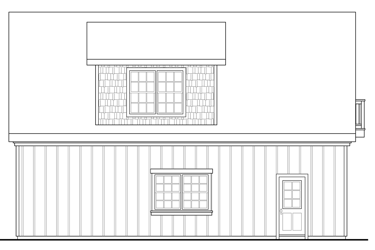 Home Plan Left Elevation of this 0-Bedroom,746 Sq Ft Plan -108-1776