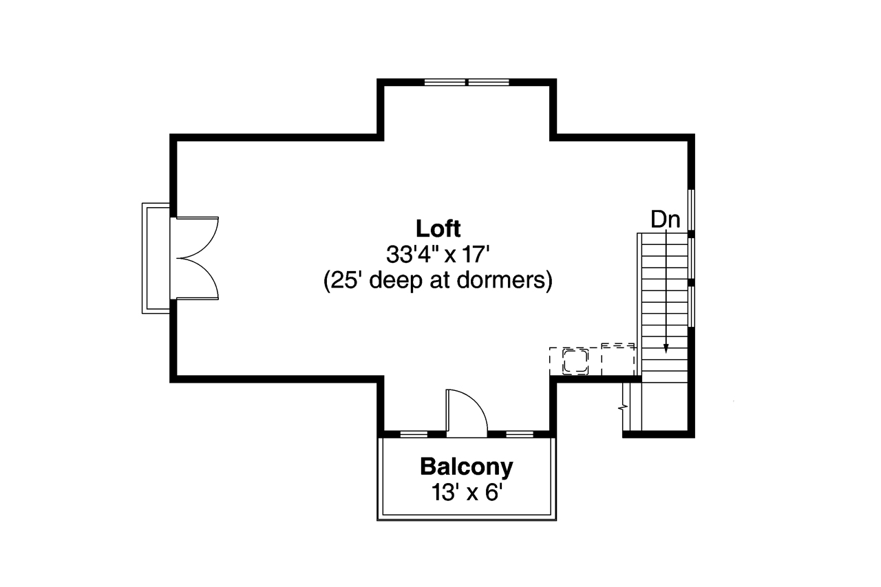 Floor Plan Second Story of Garage w/Apartments Plan #108-1776