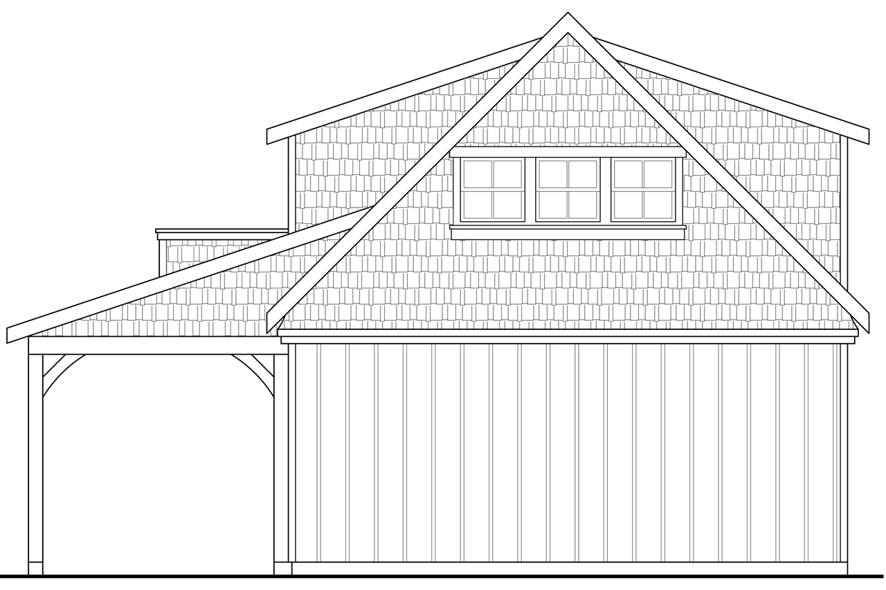Home Plan Rear Elevation of this 0-Bedroom,746 Sq Ft Plan -108-1776