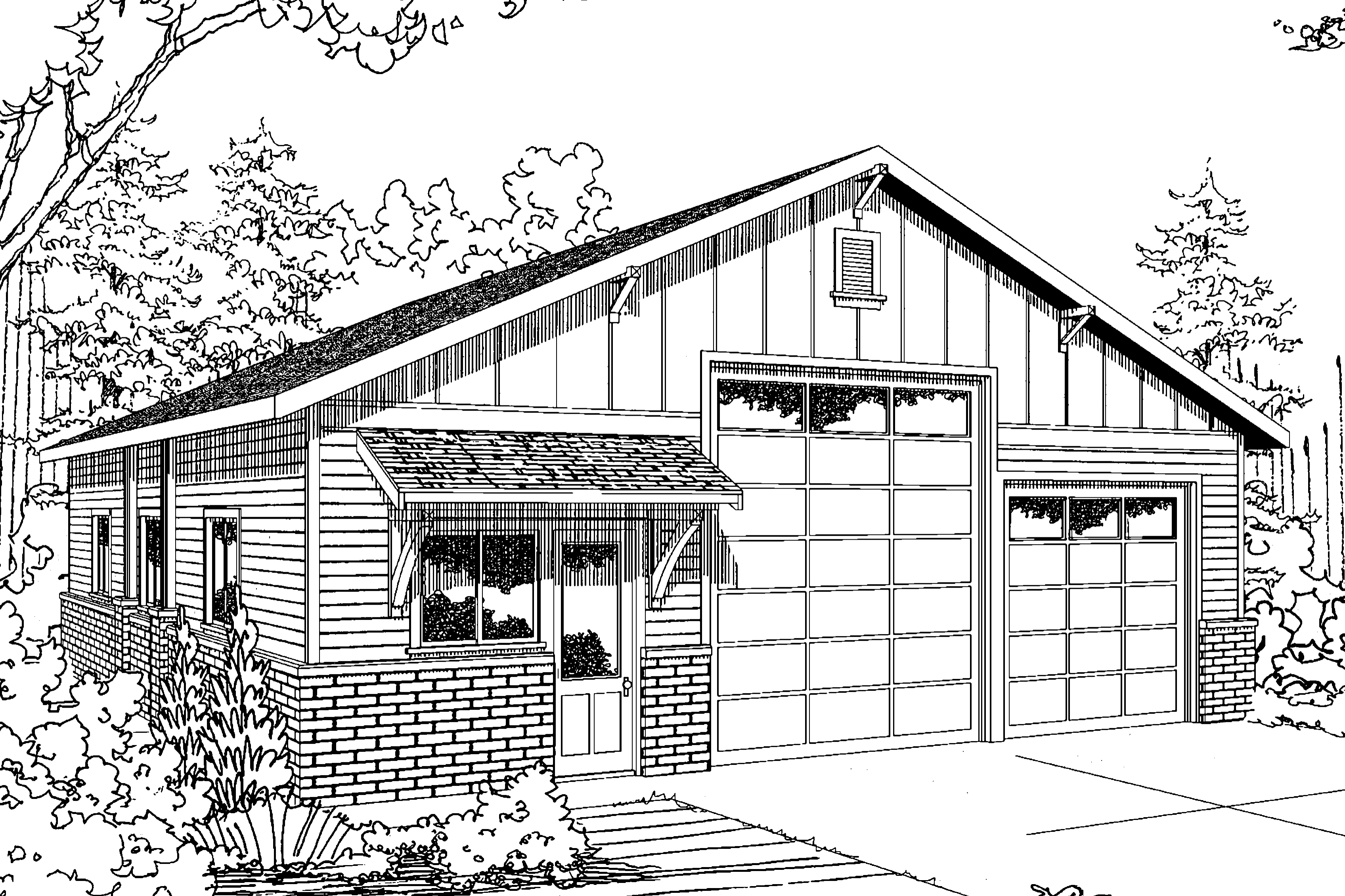 Front View of this 0-Bedroom, 2000 Sq Ft Plan - 108-1777