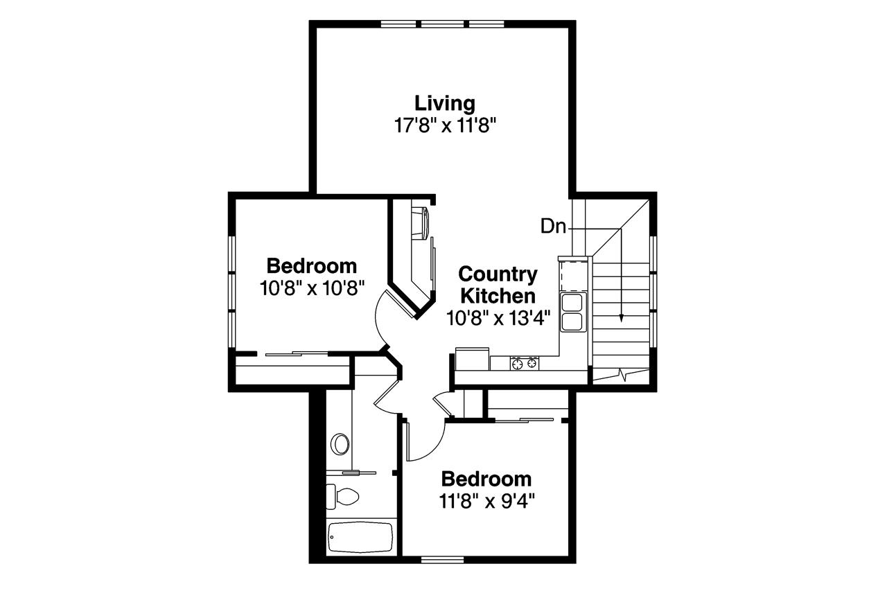 Floor Plan Second Story of Cottage Plan #108-1778