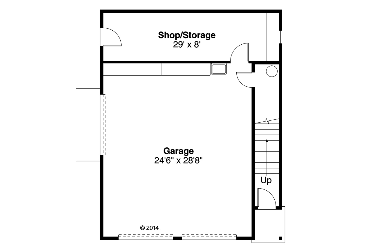Floor Plan Garage of Cottage Plan #108-1778