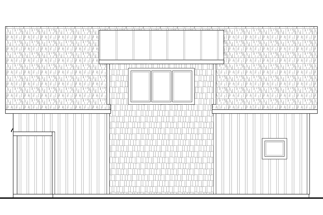 Home Plan Right Elevation of this 2-Bedroom,799 Sq Ft Plan -108-1778