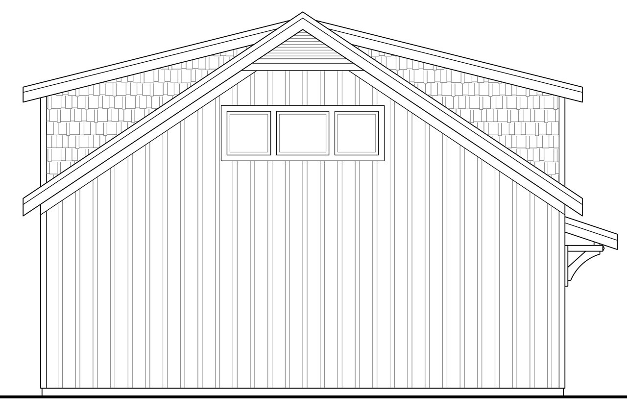 Home Plan Rear Elevation of this 2-Bedroom,799 Sq Ft Plan -108-1778