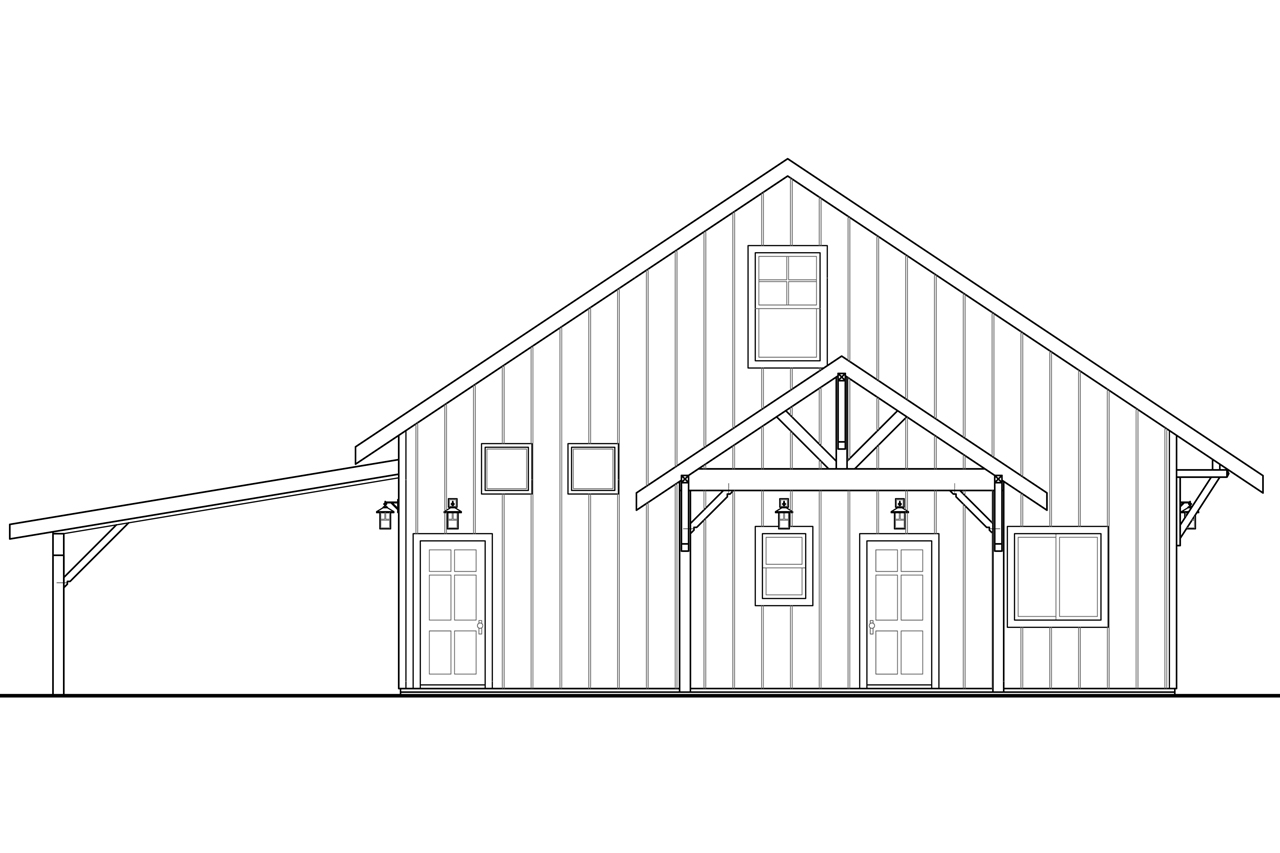 Home Plan Left Elevation of this 0-Bedroom,597 Sq Ft Plan -108-1782