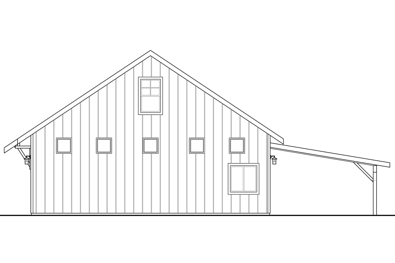 Home Plan Right Elevation of this 0-Bedroom,597 Sq Ft Plan -108-1782