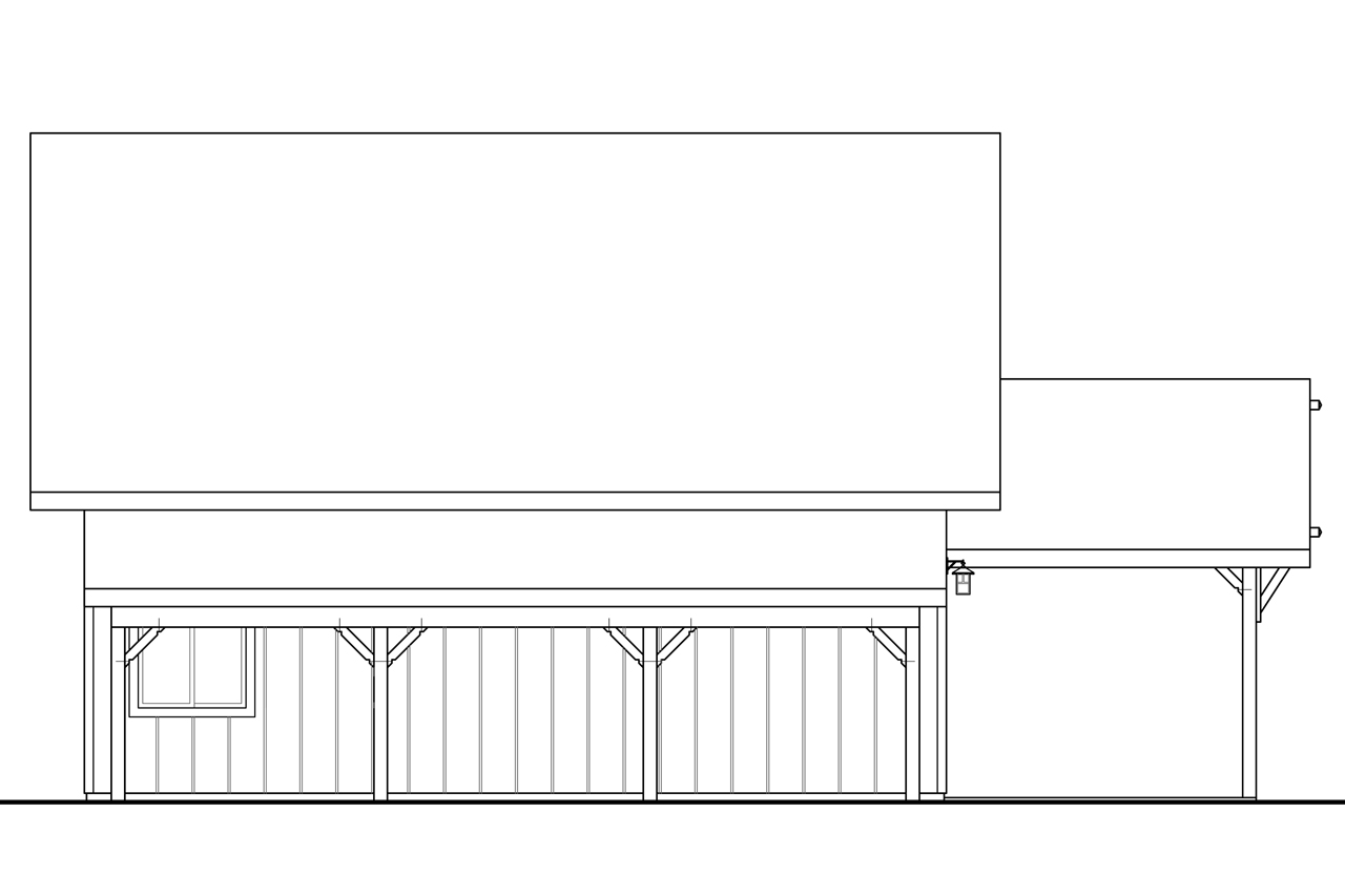 Home Plan Rear Elevation of this 0-Bedroom,597 Sq Ft Plan -108-1782
