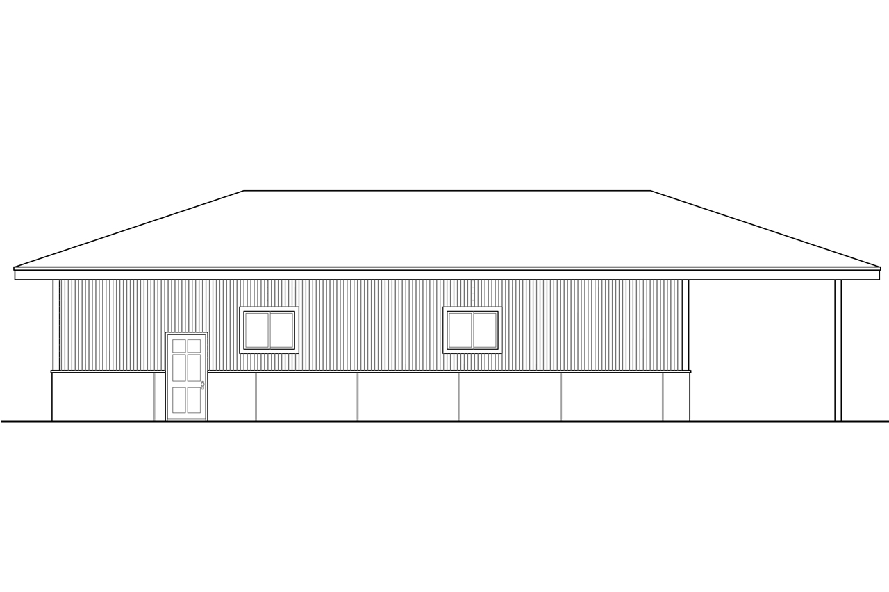 Home Plan Rear Elevation of this 0-Bedroom,520 Sq Ft Plan -108-1783