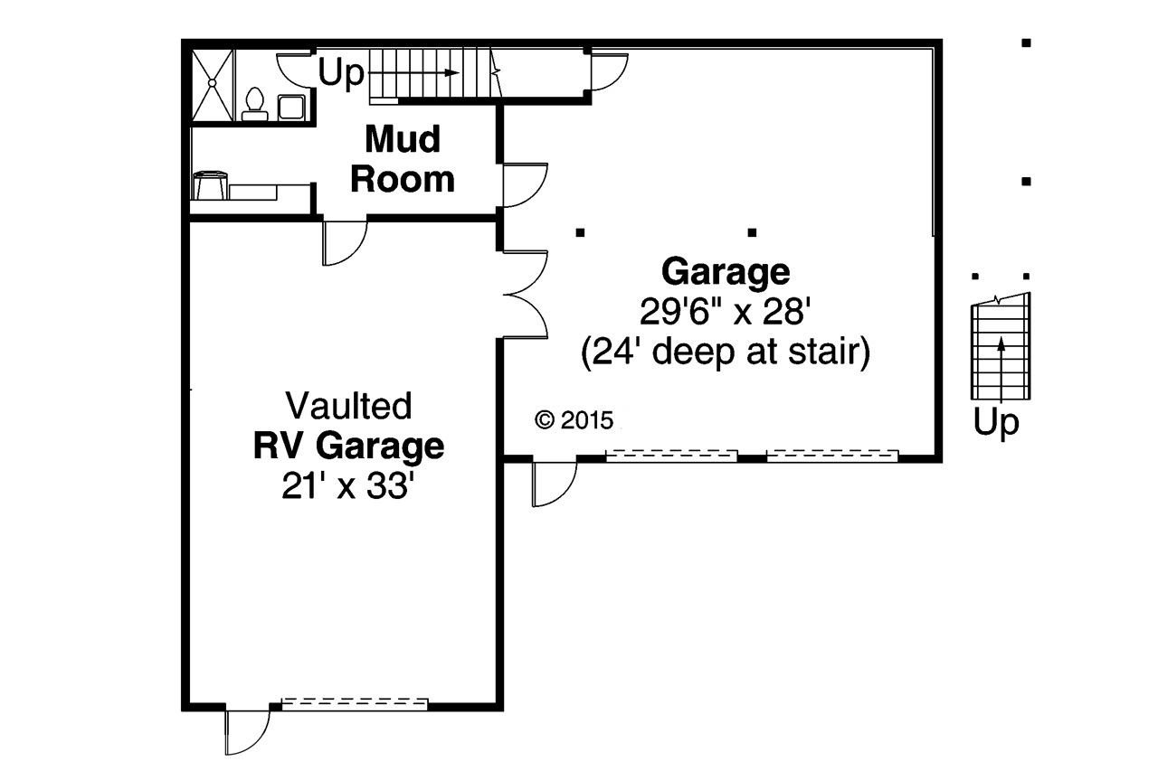 Floor Plan Garage of Craftsman Plan #108-1785