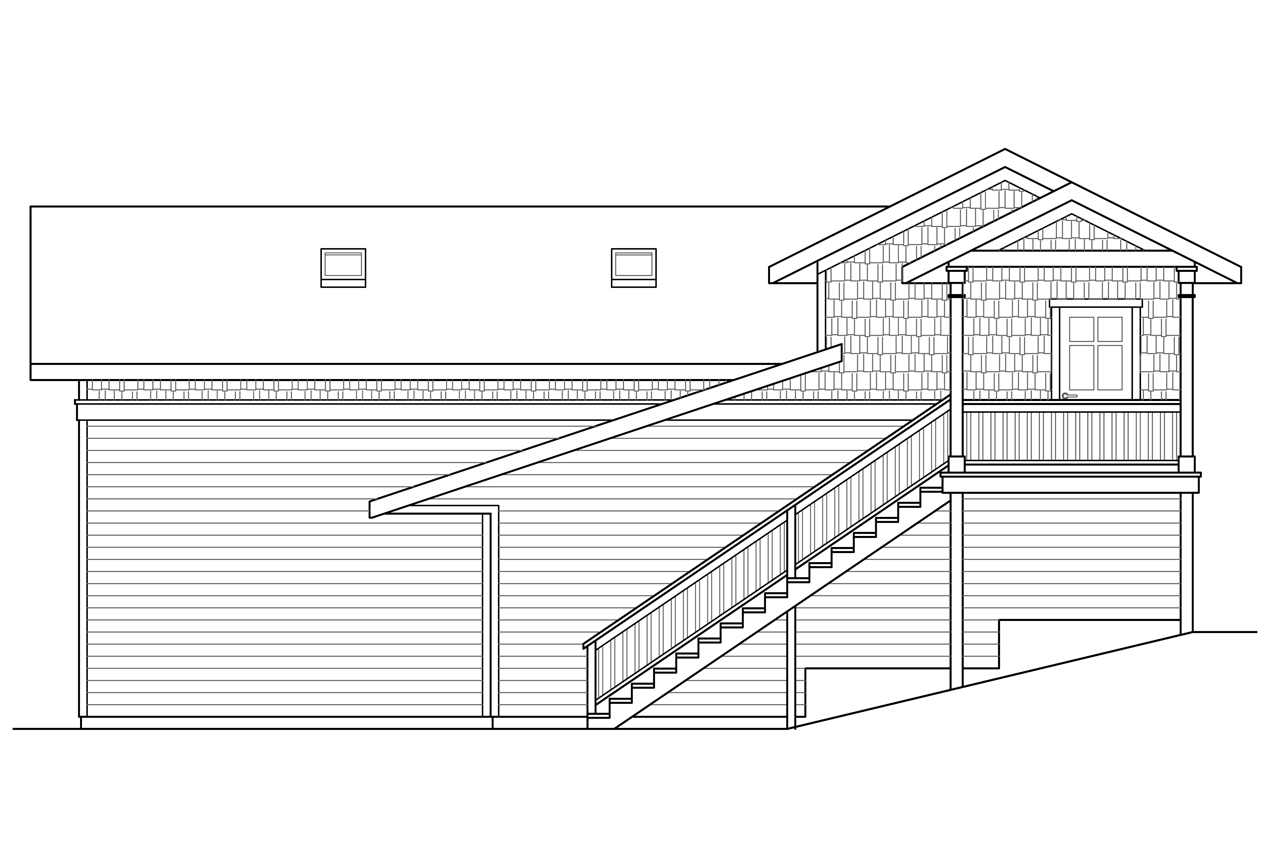 Home Plan Left Elevation of this 0-Bedroom,993 Sq Ft Plan -108-1785
