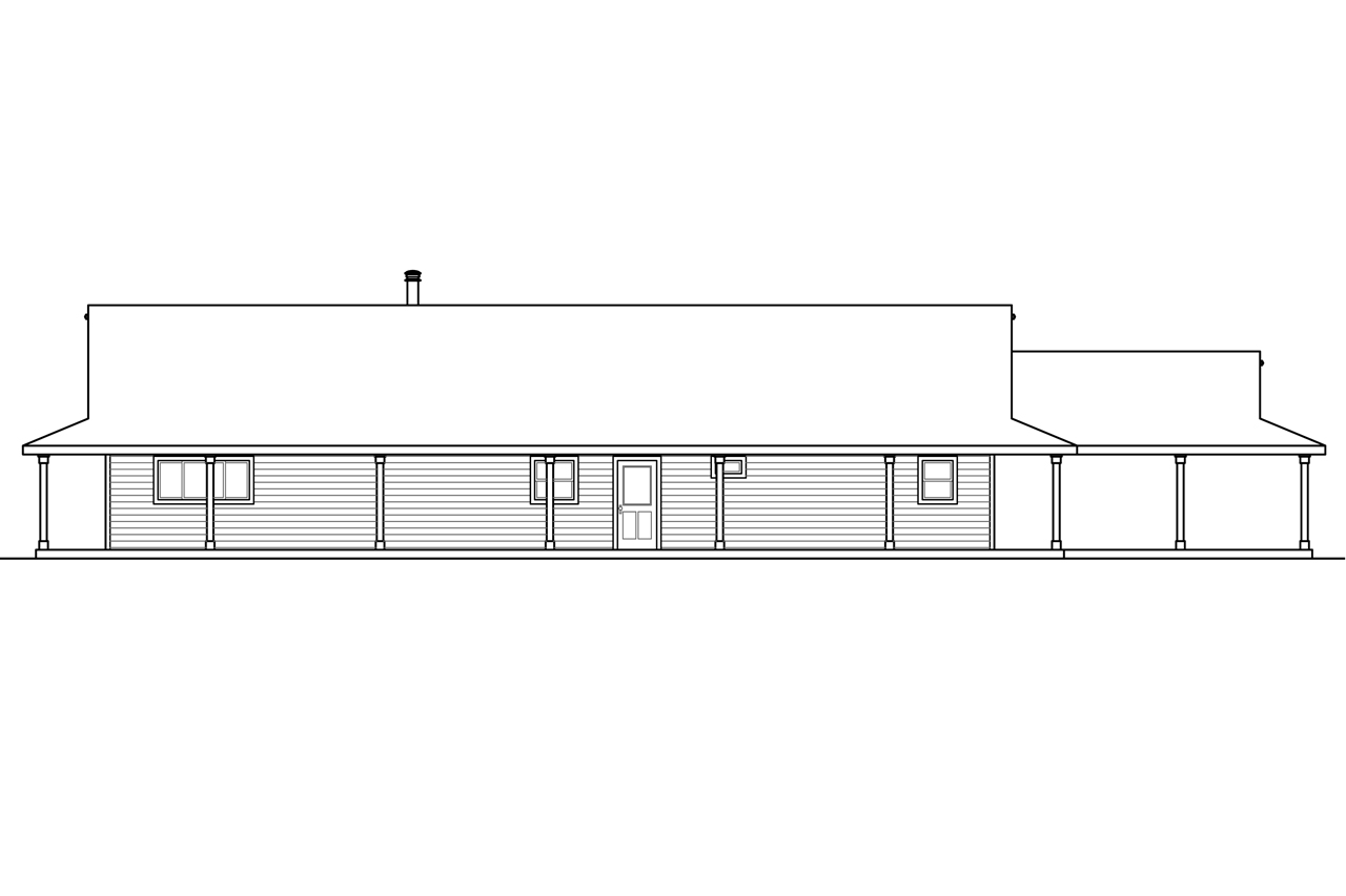 Home Plan Rear Elevation of this 3-Bedroom,2176 Sq Ft Plan -108-1786