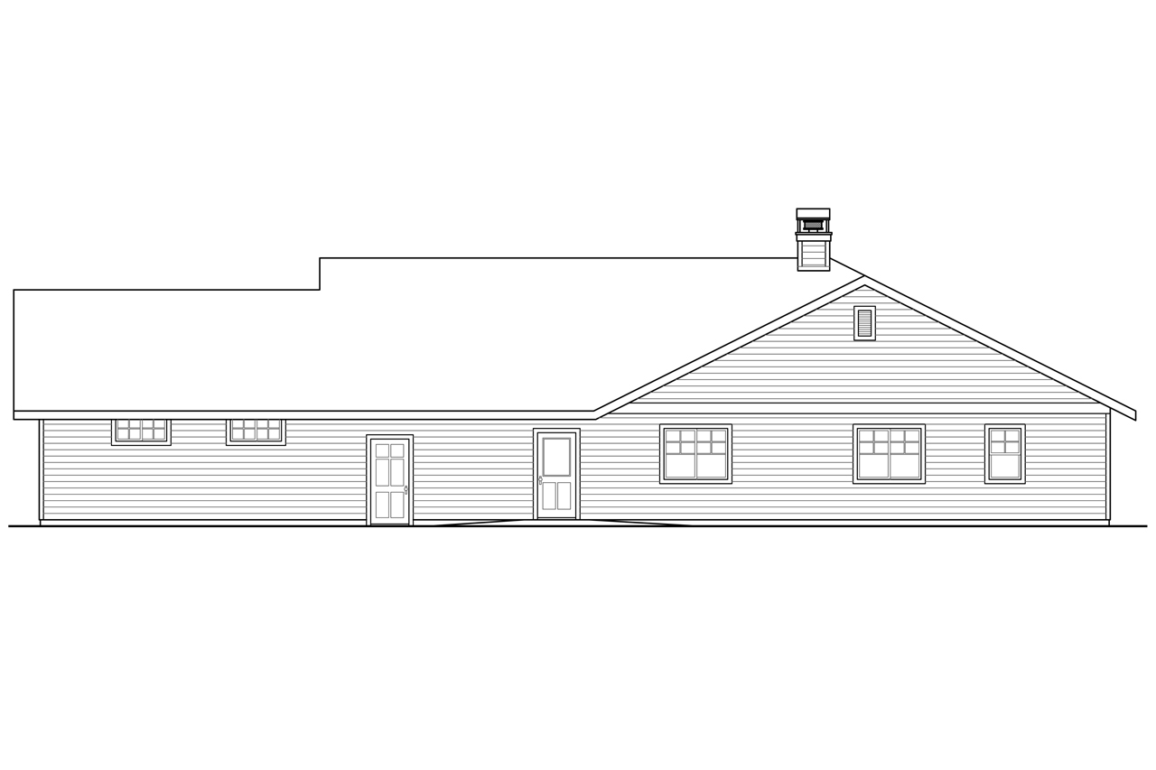 Home Plan Rear Elevation of this 3-Bedroom,2086 Sq Ft Plan -108-1787