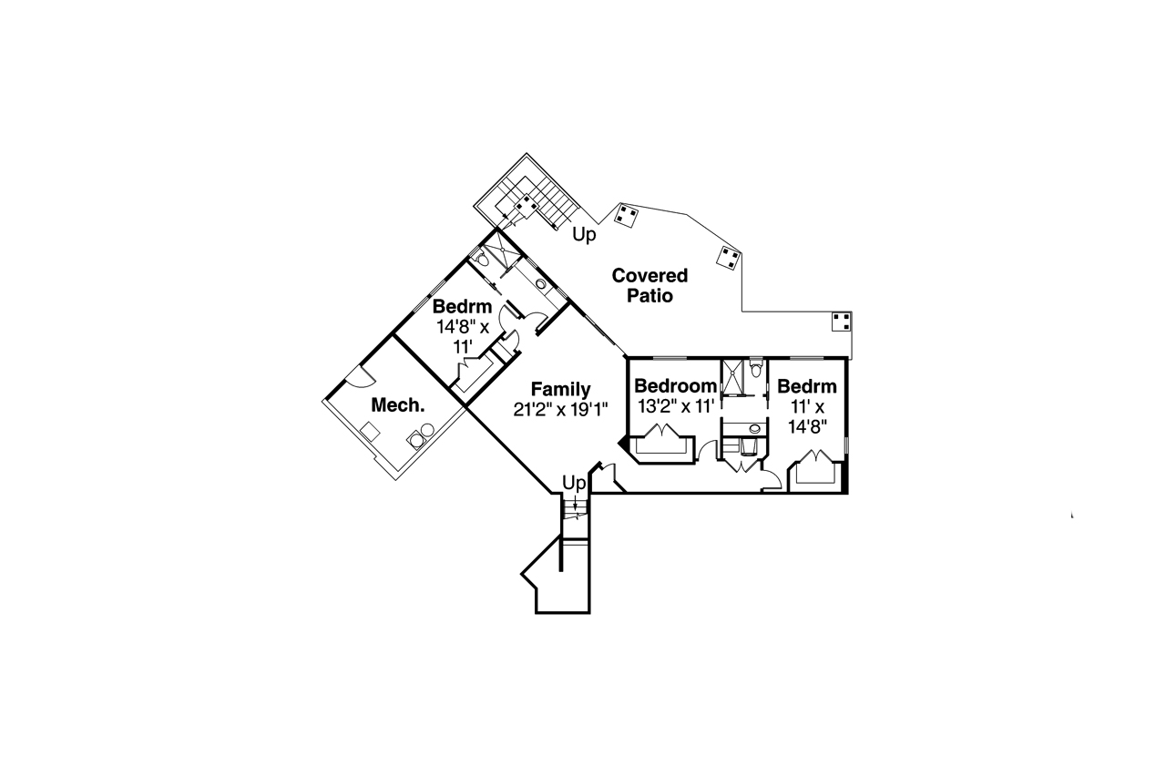Floor Plan Second Story of Shingle Plan #108-1788