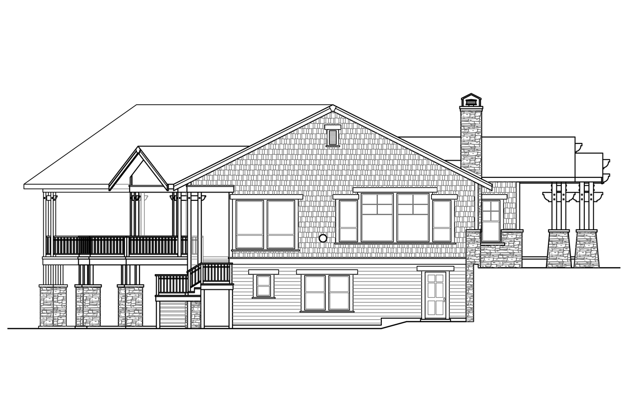 Home Plan Left Elevation of this 4-Bedroom,4197 Sq Ft Plan -108-1788