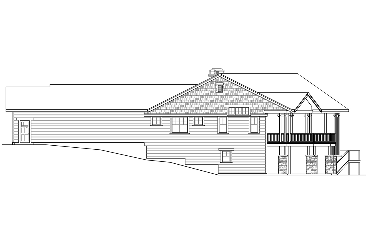 Home Plan Right Elevation of this 4-Bedroom,4197 Sq Ft Plan -108-1788