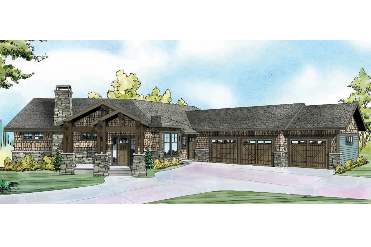 Front elevation of Shingle home (ThePlanCollection: House Plan #108-1788)