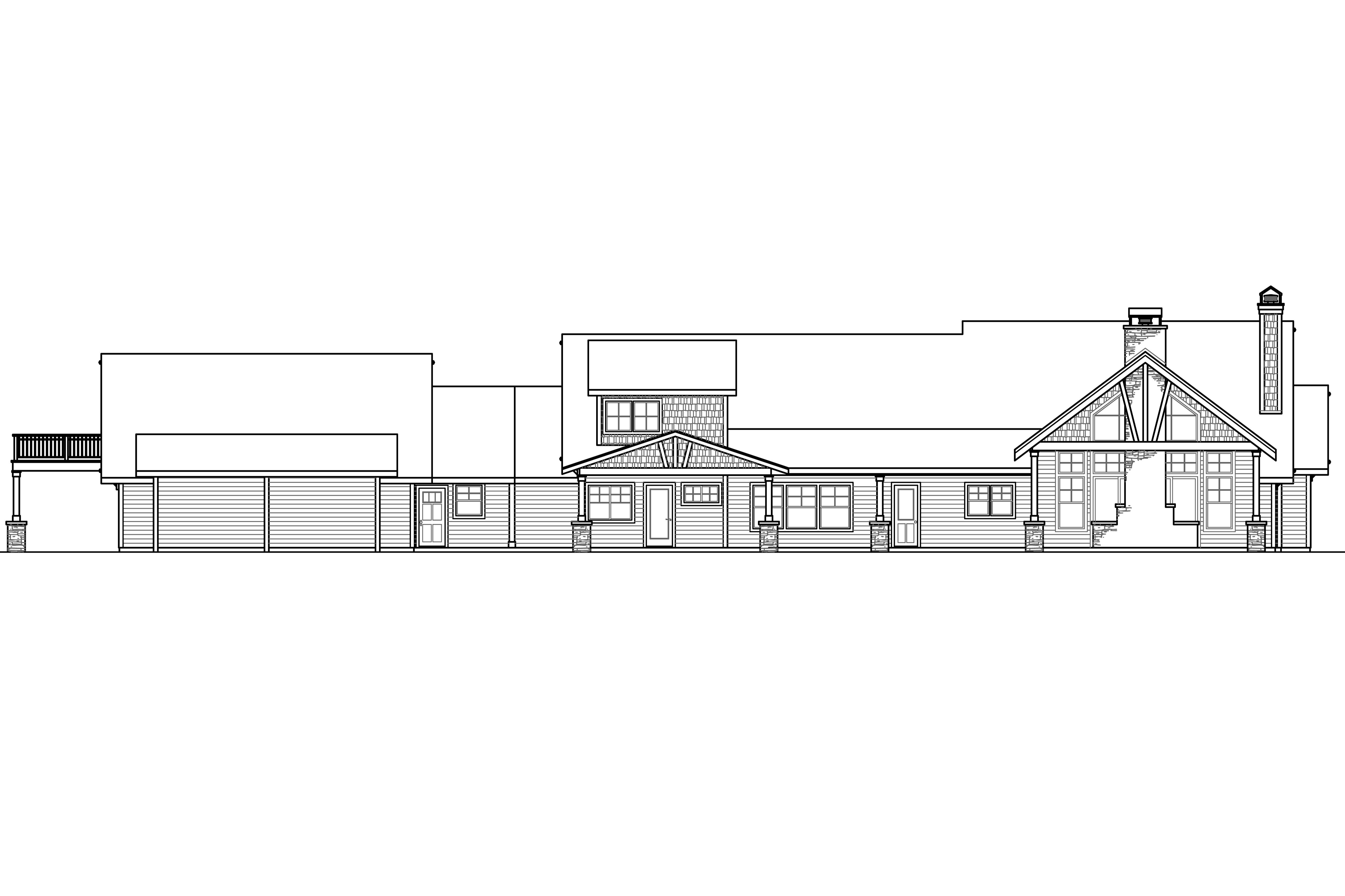 Home Plan Rear Elevation of this 3-Bedroom,3815 Sq Ft Plan -108-1789