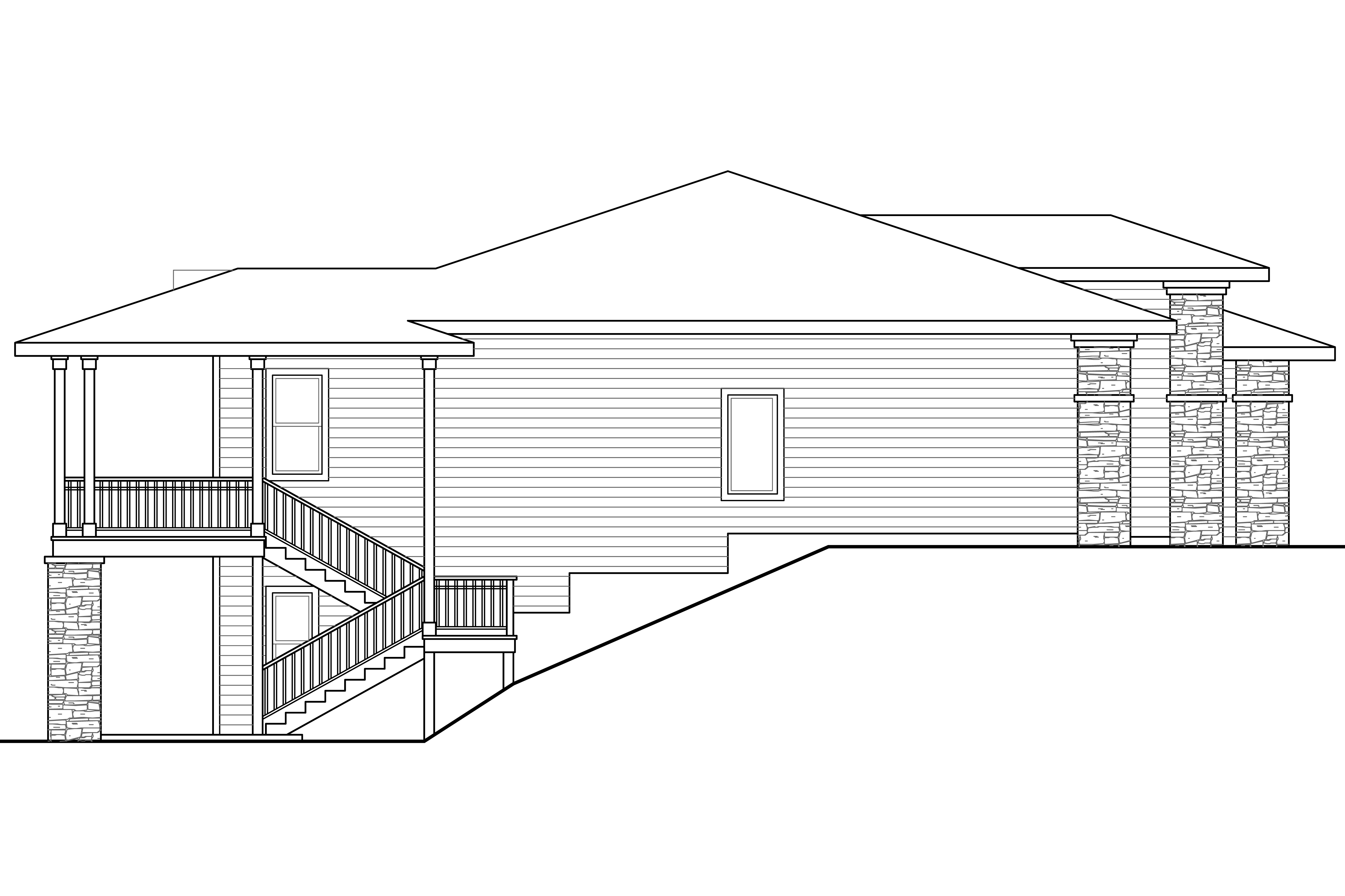 Home Plan Left Elevation of this 3-Bedroom,2579 Sq Ft Plan -108-1790