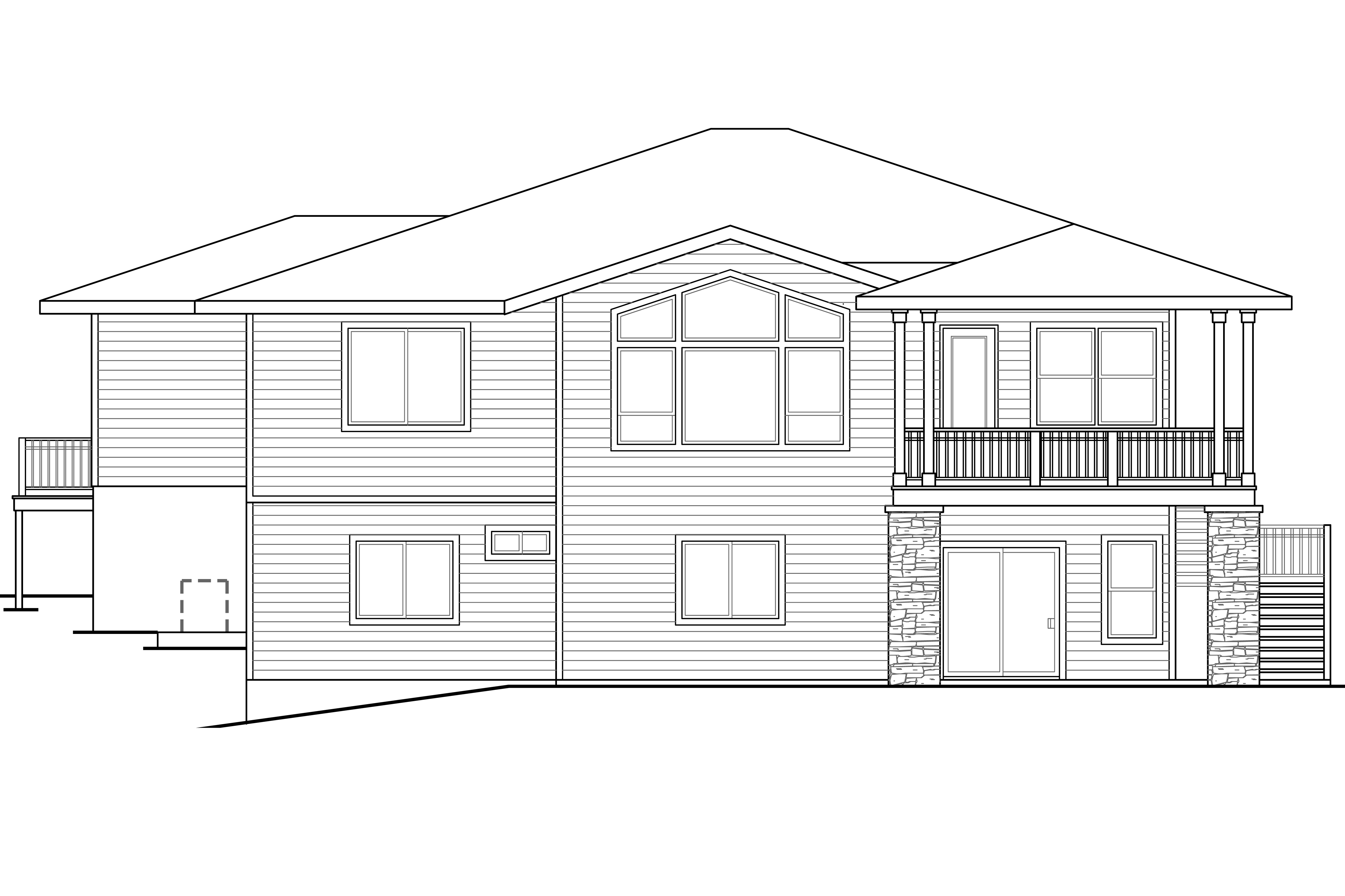 Home Plan Rear Elevation of this 3-Bedroom,2579 Sq Ft Plan -108-1790