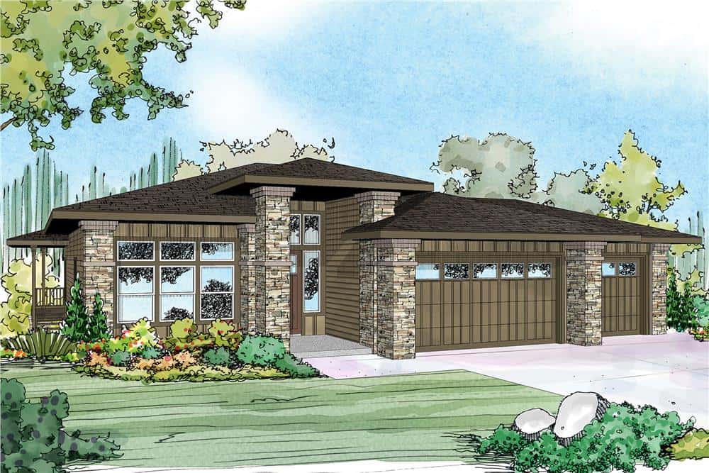 Front View of this 3-Bedroom, 2579 Sq Ft Plan - 108-1790