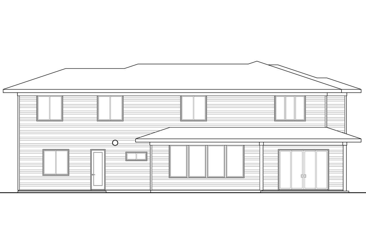 Home Plan Rear Elevation of this 4-Bedroom,3109 Sq Ft Plan -108-1791